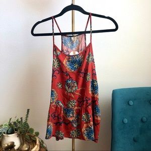 Summer boho floral tank top